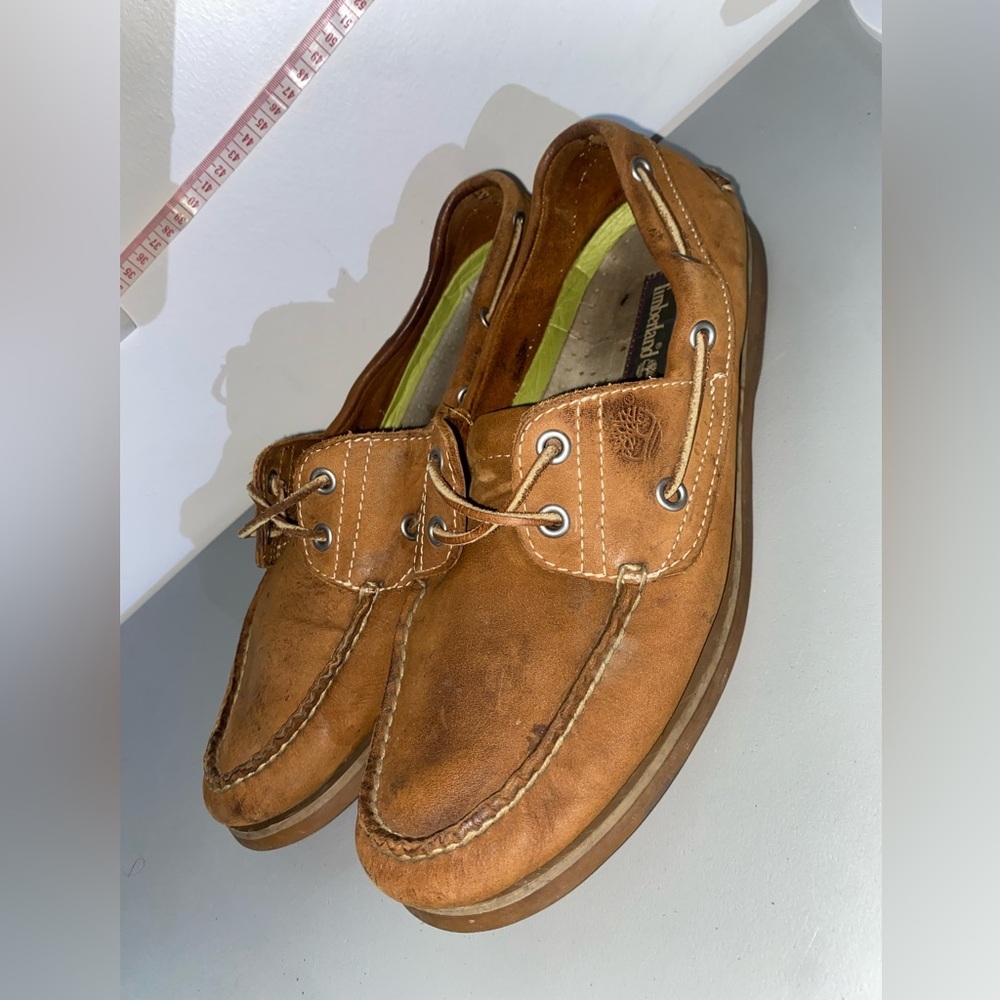 Timberland Men's Tan Leather Boat Shoes